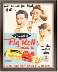  1958 Jacob's Fig Roll Biscuits - framed preview retro