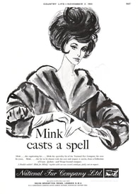  1961 National Fur Company - unframed vintage ad