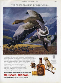vintage Chivas Regal with illustration of grey goose