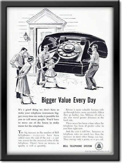 1949 Bell Telephone Giant Telephone vintage advert