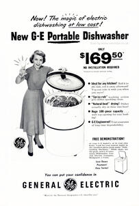 1950 General Electric Portable Dishwasher