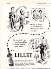 1950 Lillet Vermouth - unframed vintage ad