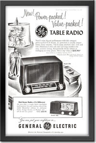  1951 General Electric Table Radio - framed preview retro