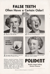 1953 Polident Denture Cleanser - unframed vintage ad