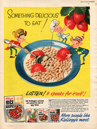 1953 Rice Krispies - unframed vintage ad