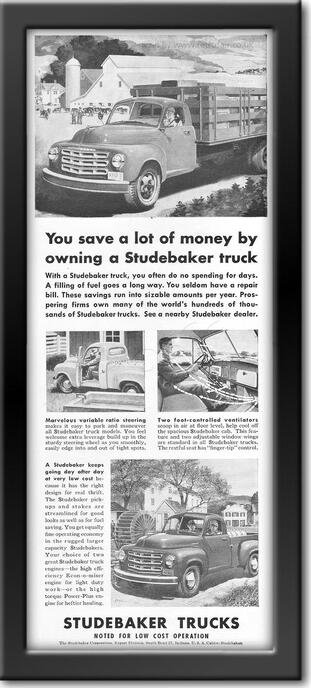 1953 vintage Studebaker Trucks advert