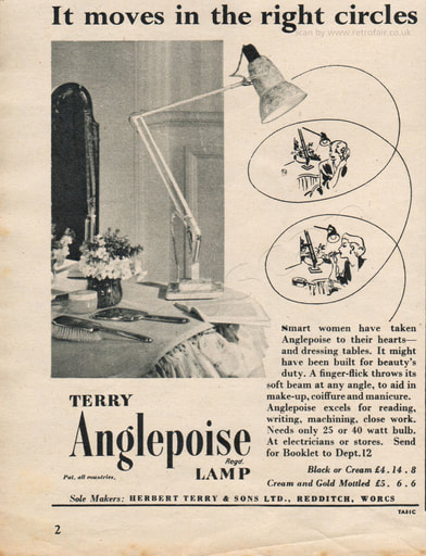 1954 Terry Anglepoise Lamp  - unframed vintage ad