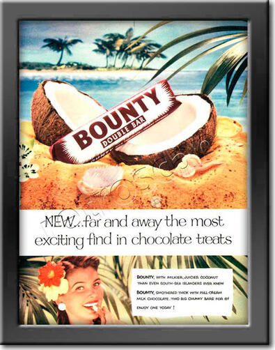 1954 Bounty Bar - framed preview vintage ad