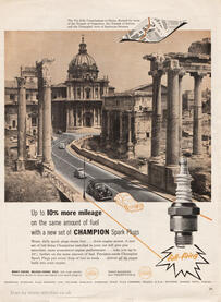 1954 Champion Spark Plugs vintage ad