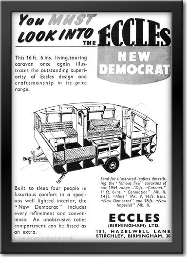 1954 Eccles Democrat Caravan - framed preview vintage ad