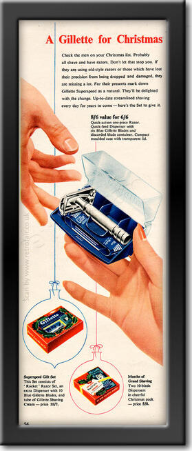 1954 vintage Gillette Shaving Razors advert