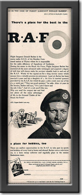 1954 Royal Air Force Recruitment - framed preview vintage ad