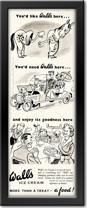 1954 vintage Walls Ice Cream  advert