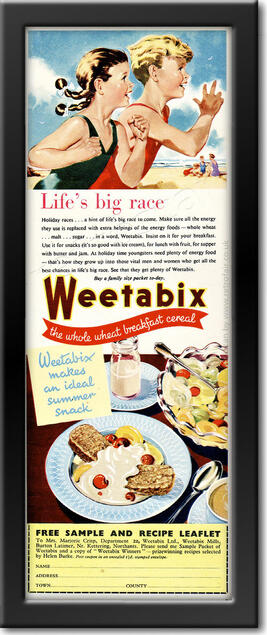 vintage 1954 Weetabix Breakfast Cereal advert