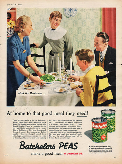 1955 Batchelors Peas - unframed vintage ad
