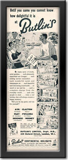 1955 vintage Butlin's Holidays advert