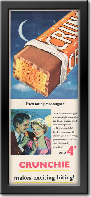1955 Crunchie Bar - framed preview vintage ad