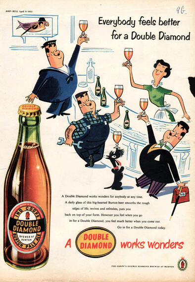 1955 Double Diamond Pale Ale vintage ad