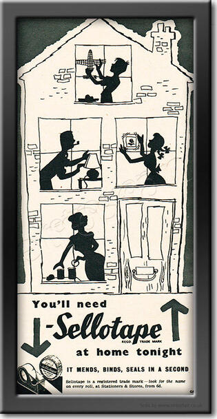 1955 Sellotape - framed preview vintage ad