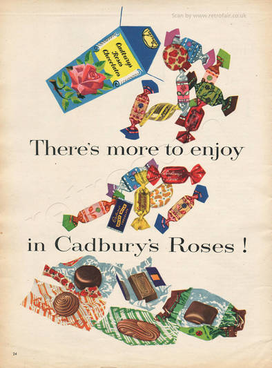 1958 Cadbury's Roses - unframed vintage ad