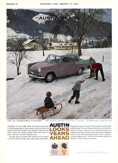 1960 Austin 55 unframed vintage ad