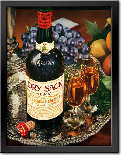 1960 Dry Sack Sherry - framed preview retro
