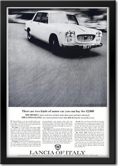 1962 vintage Lancia Flavia advert