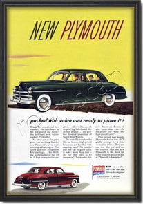 1950 vintage Plymouth motors ad