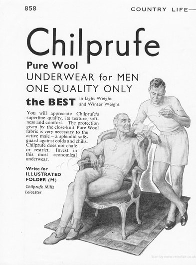 1958 Chilprufe Underwear - unframed vintage ad