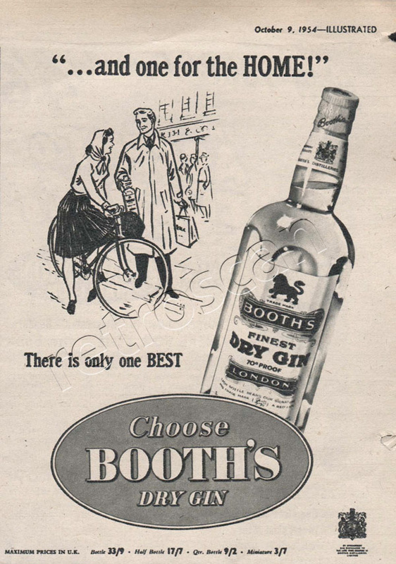 1954 Booth's Gin vintage ad