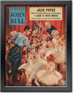 1955 January John Bull Vintage Magazine children's ballet show  - framed example