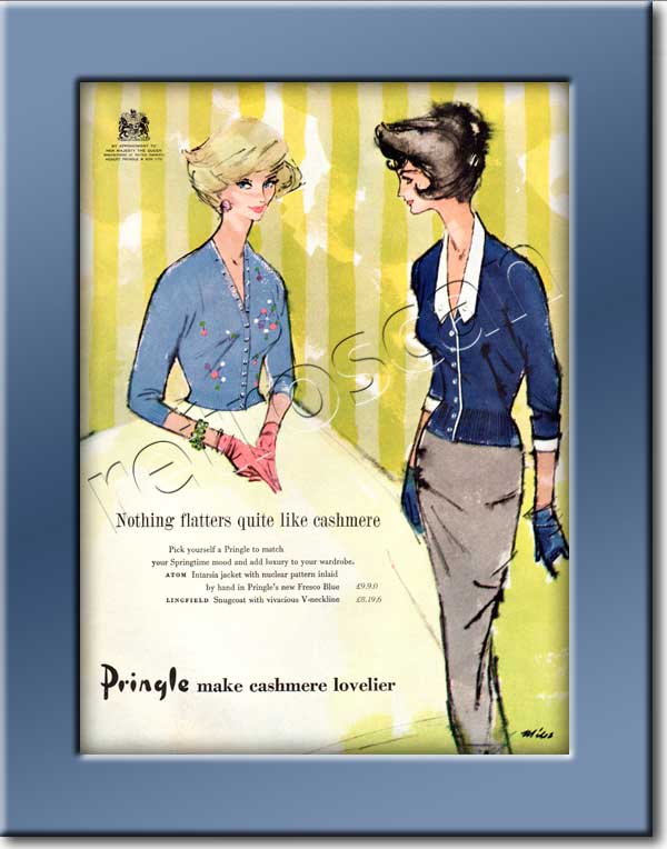 vintage 1958 Pringle Knitwear ad