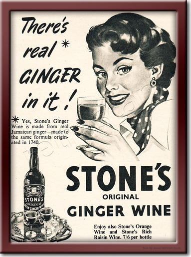 1954 Stone's Ginger Wine - framed preview vintage ad