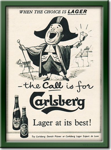 1955 Carlsberg Lager - framed preview vintage ad