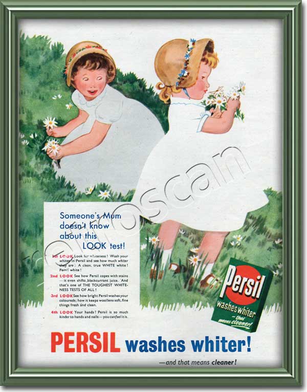 vintage 1955 Persil Washing Powder advert