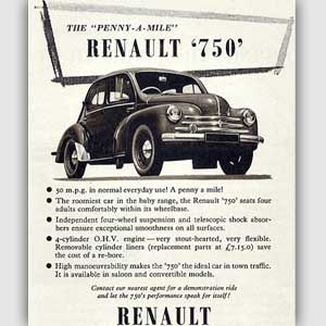 1955 Renault 750  - Vintage Ad