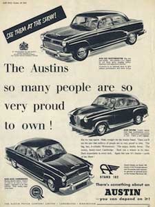 1955 Austin Motor Show vintage ad