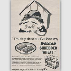 1954 Welgar Shredded Wheat  dog house- Vintage Ad