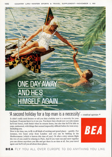 1961 BEA  - unframed vintage ad
