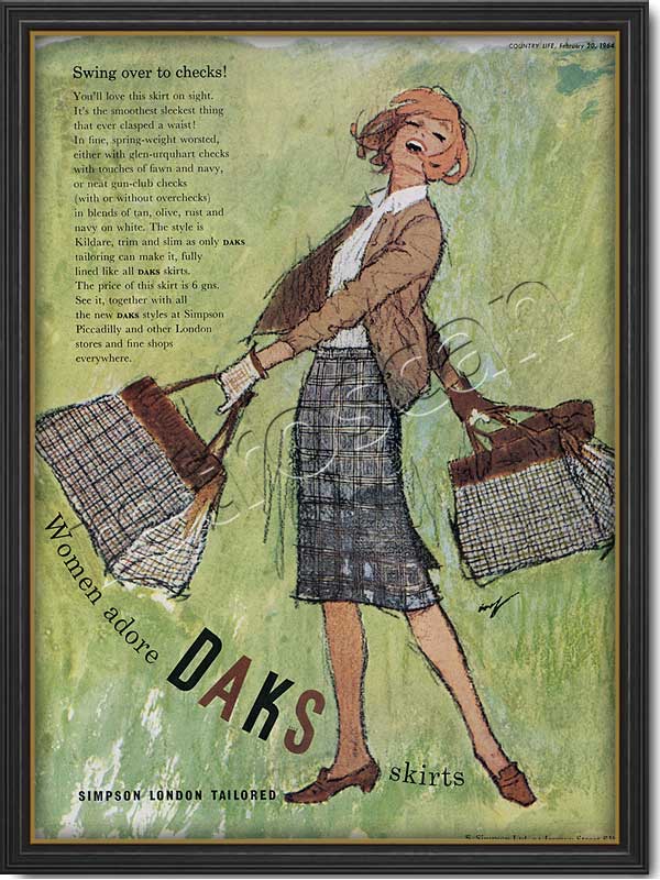 1964 vintage Daks Skirts ad