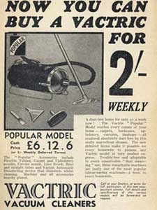 1936 Vactric Vacuum Cleaners - vintage ad