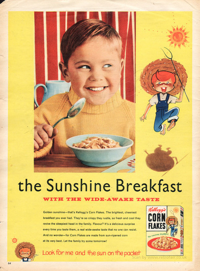 1958 Kellog's Corn Flakes - unframed vintage ad