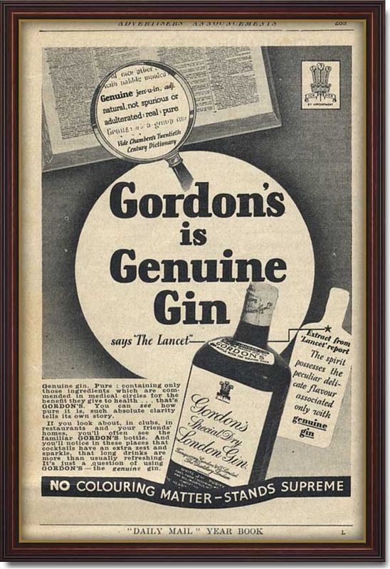 36 Gordons Gin vintage ad