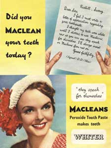 1951 Macleans Toothpaste - vintage ad