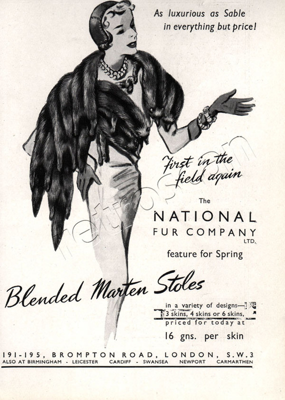 1950 National Fur Company  vintage ad