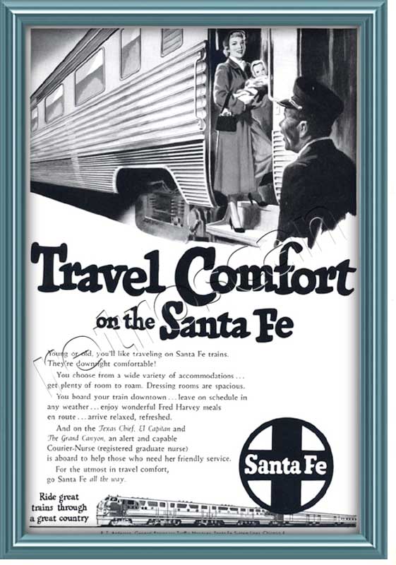 1950 Santa Fe  vintage advert