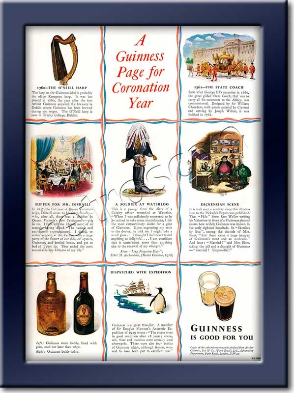 1953 Guinness Coronation retro ad
