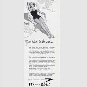 1952 B.O.A.C. Airline  - Vintage Ad