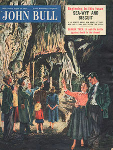 ugust John Bull Vintage Magazine couple exploring a cave