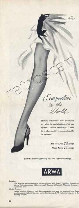 1954 Arwa Nylon Stocking vintage ad